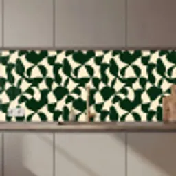 Groen - Organische vlakken - Crème keuken achterwand 2 middel 871 zz_3dshopping