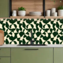 Groen - Organische vlakken - Crème keuken achterwand 2 middel 871 -sfeer3