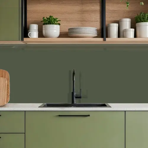 Groen - Effen kleur - Olijfgroen keuken achterwand 2 middel 871 -sfeer3