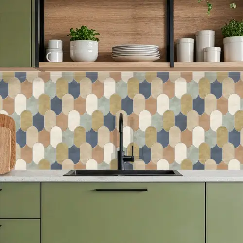 Harmonie - Patroon - Kleurrijk keuken achterwand 2 middel 871 -sfeer3