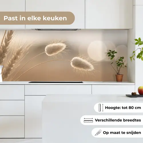 Hazestaartgras - Graanharen - Zonlicht keuken achterwand 2 middel -sfeer4_NL