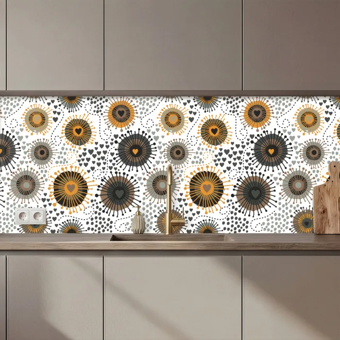 Hart - Jaren 50 - Patroon keuken achterwand 2 middel 871 zz_3dshopping