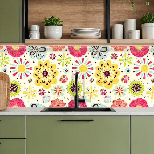 Hart - Bloemen - Patronen keuken achterwand 2 middel 871 -sfeer3