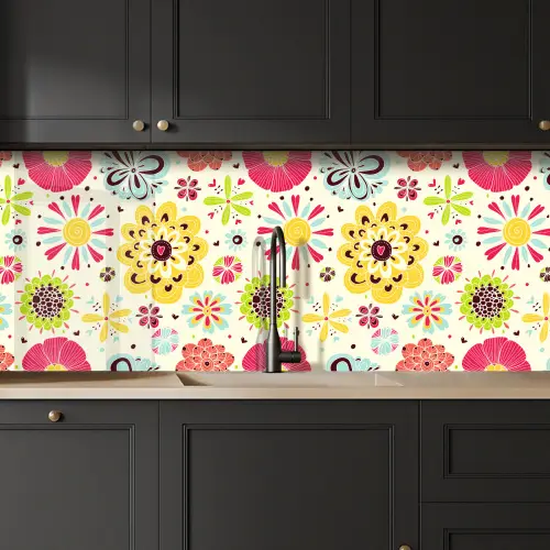 Hart - Bloemen - Patronen keuken achterwand 2 middel 871 -sfeer1