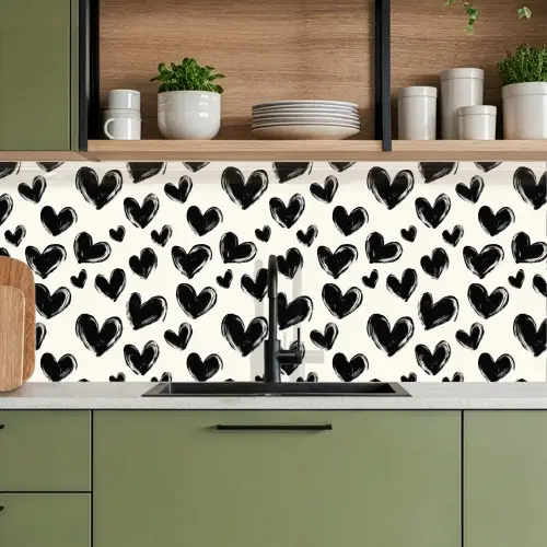 Hartjes - Patroon - Zwart keuken achterwand 2 middel 871 -sfeer3
