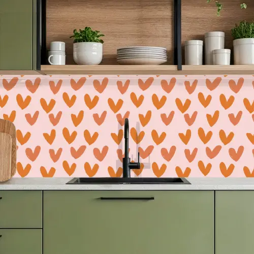 Hartjes - Getekend - Oranje keuken achterwand 2 middel 871 -sfeer3