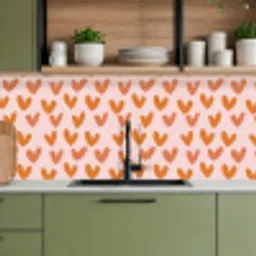 Hartjes - Getekend - Oranje keuken achterwand 2 middel 871 -sfeer3