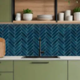 Visgraatmotief - Tegels - Diepblauw keuken achterwand 2 middel 871 -sfeer3