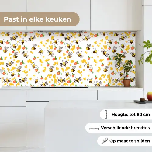 Honing - Bij - Bloemen - Patronen - Lente keuken achterwand 2 middel 871 -sfeer4_NL