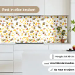 Honing - Bij - Bloemen - Patronen - Lente keuken achterwand 2 middel 871 -sfeer4_NL