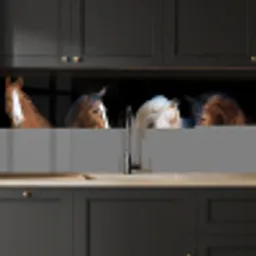 Paard - Dieren - Zwart keuken achterwand 2 middel -sfeer1
