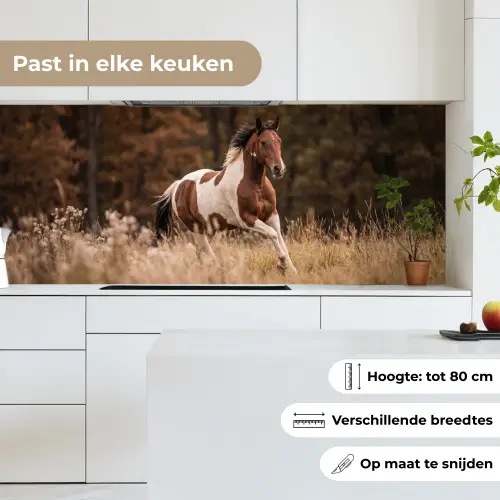 Paard - Bruin - Gras keuken achterwand 2 middel -sfeer4_NL