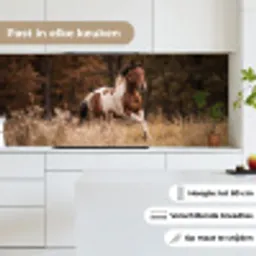 Paard - Bruin - Gras keuken achterwand 2 middel -sfeer4_NL