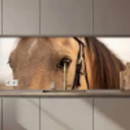 Paard - Oog - Bruin keuken achterwand 2 middel zz_3dshopping