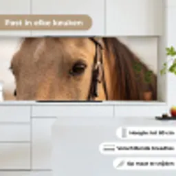 Paard - Oog - Bruin keuken achterwand 2 middel -sfeer4_NL