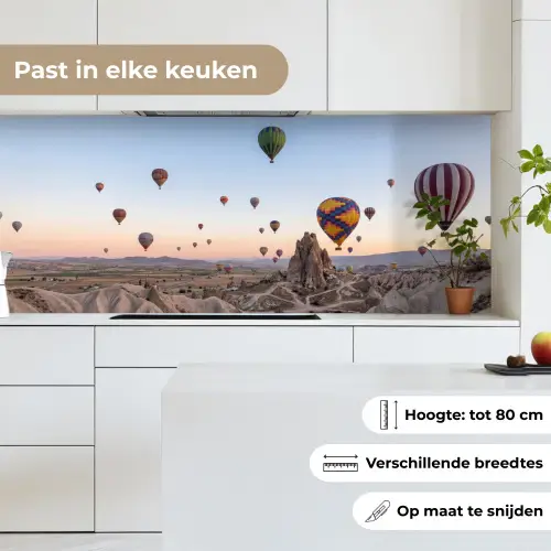 Luchtballonnen - Rotsen - Zonsopgang keuken achterwand 2 middel -sfeer4_NL