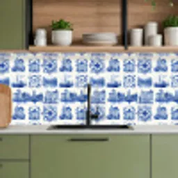 Huizen - Schepen - Blauw keuken achterwand 2 middel 871 -sfeer3