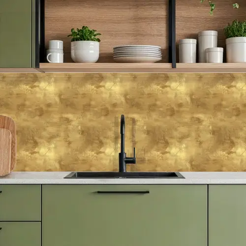 Industrieel - Textuur - Goud keuken achterwand 2 middel 871 -sfeer3
