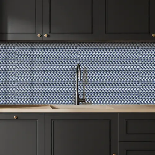 Japan - Blauw - Wit - Patronen keuken achterwand 2 middel 871 -sfeer1