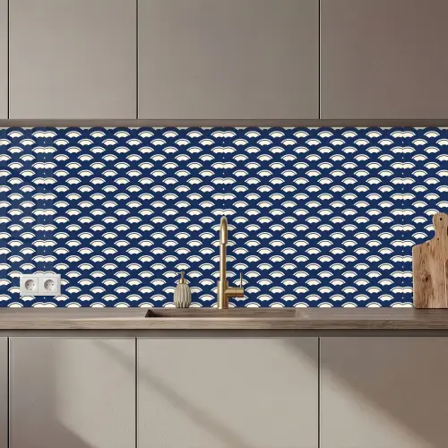 Japans - Blauw - Wit - Patronen keuken achterwand 2 middel 871 zz_3dshopping