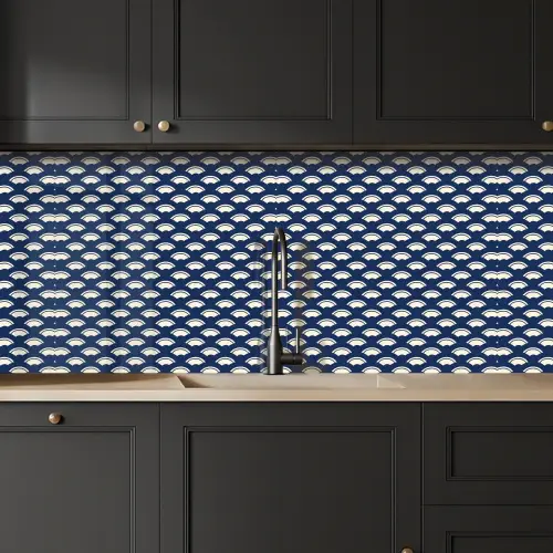 Japans - Blauw - Wit - Patronen keuken achterwand 2 middel 871 -sfeer1