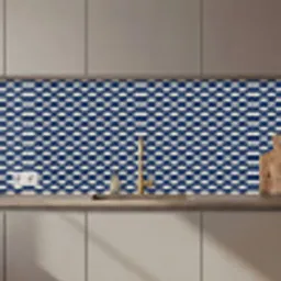 Japans - Blauw - Wit - Patronen keuken achterwand 2 middel 871 zz_3dshopping