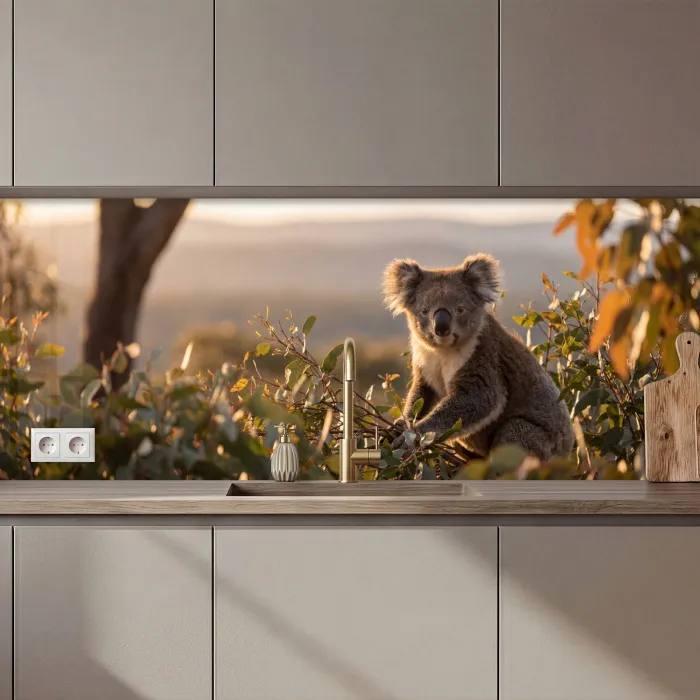 Koala - Bladeren - Ochtendlicht keuken achterwand 2 middel zz_3dshopping