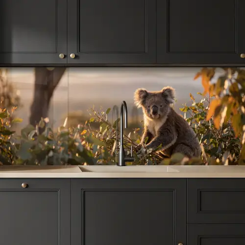 Koala - Bladeren - Ochtendlicht keuken achterwand 2 middel -sfeer1