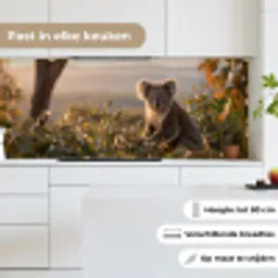 Koala - Bladeren - Ochtendlicht keuken achterwand 2 middel -sfeer4_NL