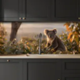 Koala - Bladeren - Ochtendlicht keuken achterwand 2 middel -sfeer1