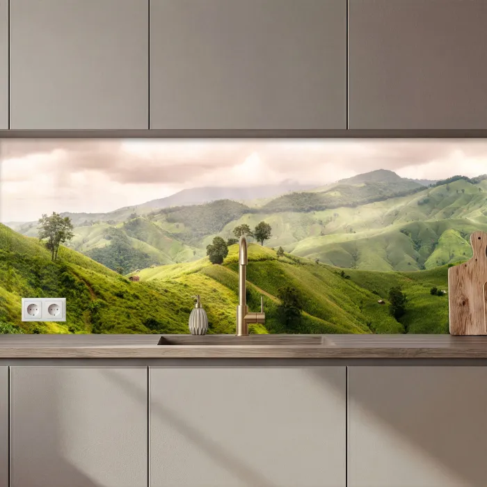 Landschap - Heuvels - Groen keuken achterwand 2 middel zz_3dshopping