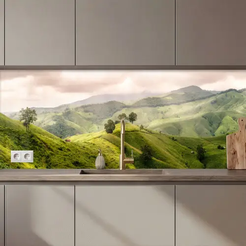 Landschap - Heuvels - Groen keuken achterwand 2 middel zz_3dshopping