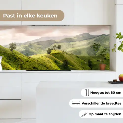 Landschap - Heuvels - Groen keuken achterwand 2 middel -sfeer4_NL