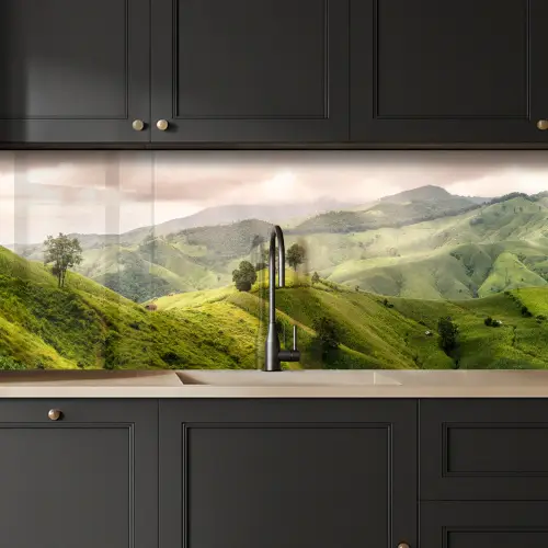Landschap - Heuvels - Groen keuken achterwand 2 middel -sfeer1