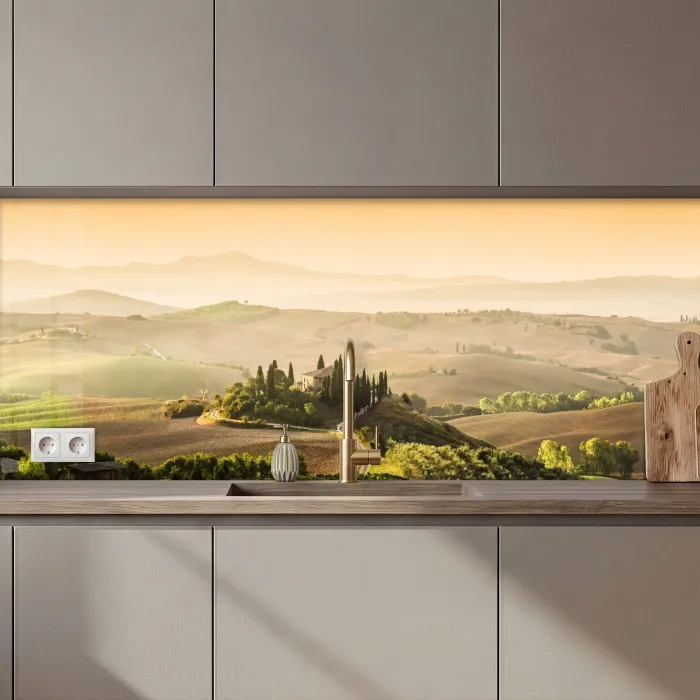 Landschap - Toscane - Ochtendlicht keuken achterwand 2 middel zz_3dshopping