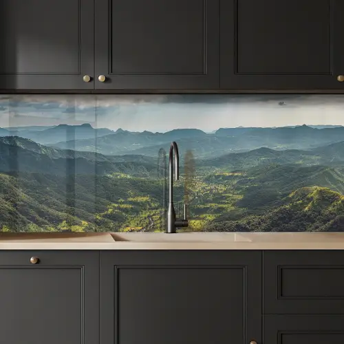 Landschap - Vallei - Groen keuken achterwand 2 middel -sfeer1