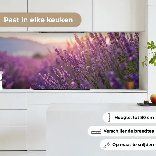 Lavendel - Paars - Zonlicht keuken achterwand 2 middel -sfeer4_NL