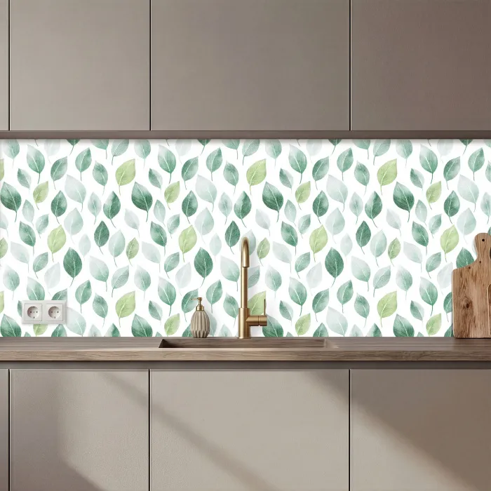 Blad - Mix - Fris - Groen keuken achterwand 2 middel 871 zz_3dshopping