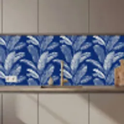 Blad - Palm - Blauw keuken achterwand 2 middel 871 zz_3dshopping