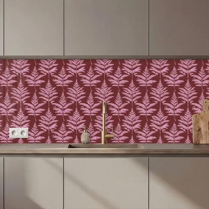 Blad - Patroon - Paars keuken achterwand 2 middel 871 zz_3dshopping