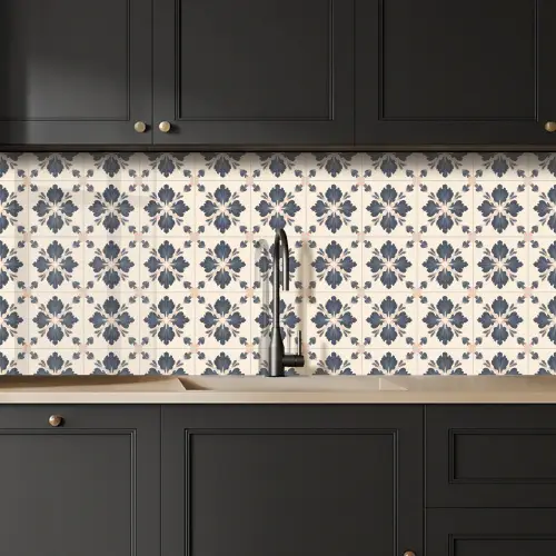 Bladvorm - Klassiek - Kleurrijk keuken achterwand 2 middel 871 -sfeer1