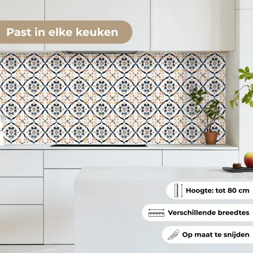 Bladvorm - Patroon - Kleurrijk keuken achterwand 2 middel 871 -sfeer4_NL