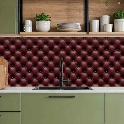 Leer - Patroon - Bordeaux keuken achterwand 2 middel 871 -sfeer3