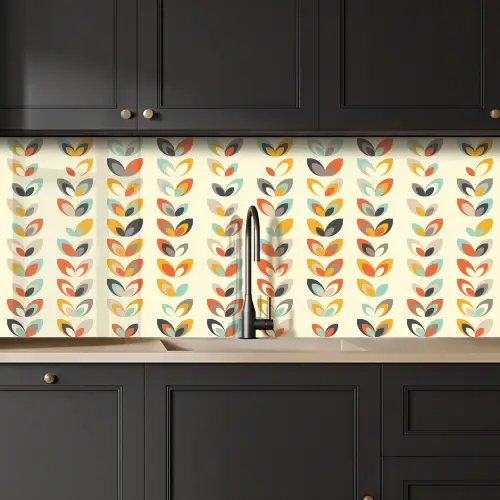 Bladeren - Jaren 50 - Patroon keuken achterwand 2 middel 871 -sfeer1