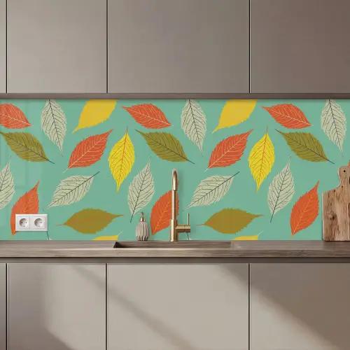 Bladeren - Herfst - Vintage - Pastel - Patroon keuken achterwand 2 middel 871 zz_3dshopping