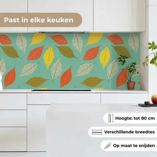 Bladeren - Herfst - Vintage - Pastel - Patroon keuken achterwand 2 middel 871 -sfeer4_NL