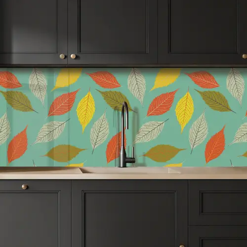 Bladeren - Herfst - Vintage - Pastel - Patroon keuken achterwand 2 middel 871 -sfeer1