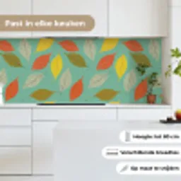 Bladeren - Herfst - Vintage - Pastel - Patroon keuken achterwand 2 middel 871 -sfeer4_NL