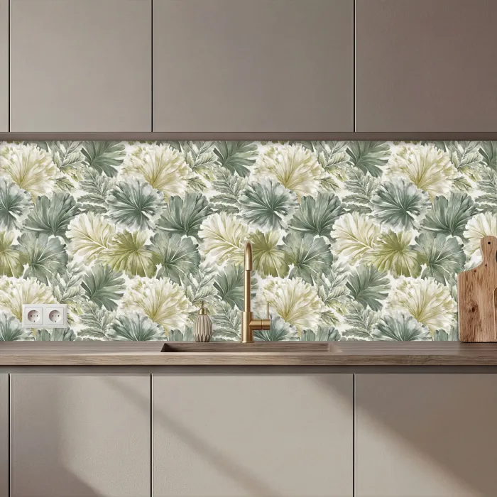 Bladeren - Botanisch - Groen keuken achterwand 2 middel 871 zz_3dshopping