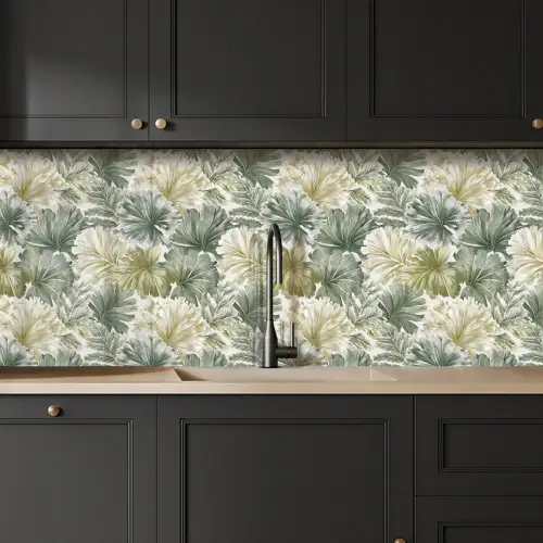 Bladeren - Botanisch - Groen keuken achterwand 2 middel 871 -sfeer1